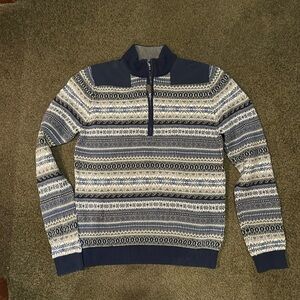 Boy’s Vineyard Vines Evening Sky Fairisle 1/4 Zip Sweater, Size L (youth 16)